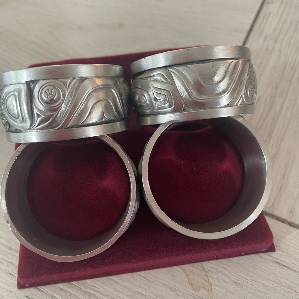 Pewter Engraved Napkin Rings